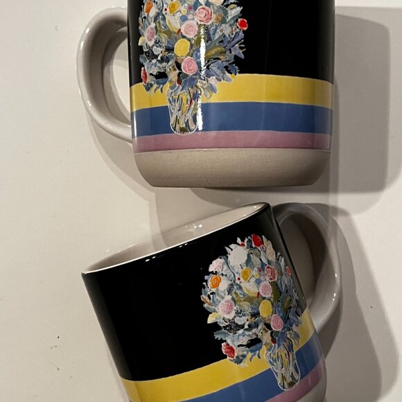 Mugs with Flowers (Set of 2 / new / by Artlifting) - Picture 6 of 15